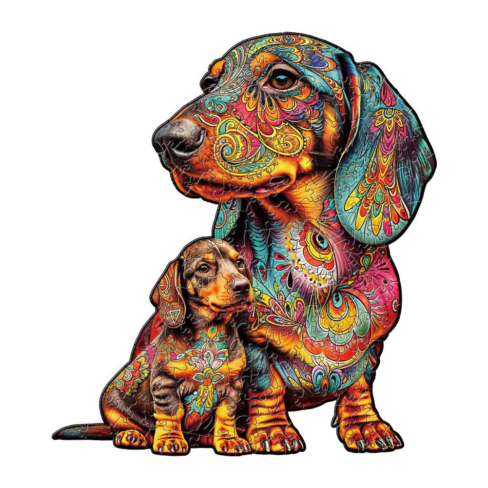 Dachshund Weiner Dog Wooden Jigsaw Puzzle for Adults - Large 150 Pieces - 11.7 in x 16.5 in