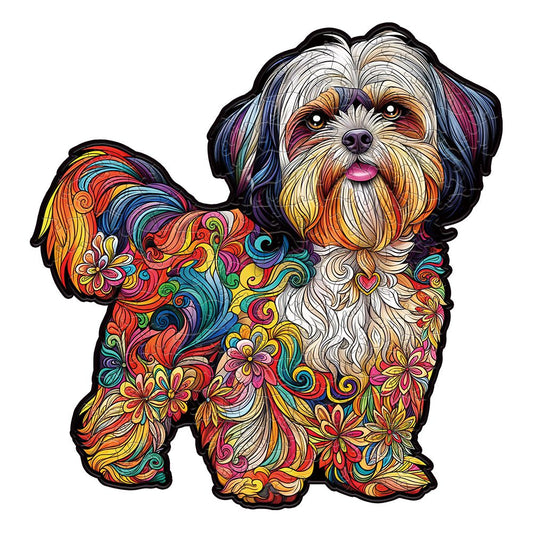 Lhasa Apso Dog Wooden Jigsaw Puzzle for Adults - Large 150 Pieces - 11.7 in x 16.5 in