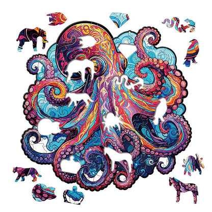 Octopus Wooden Jigsaw Puzzle for Adults - Large 150 Pieces - 11.7 in x 16.5 in