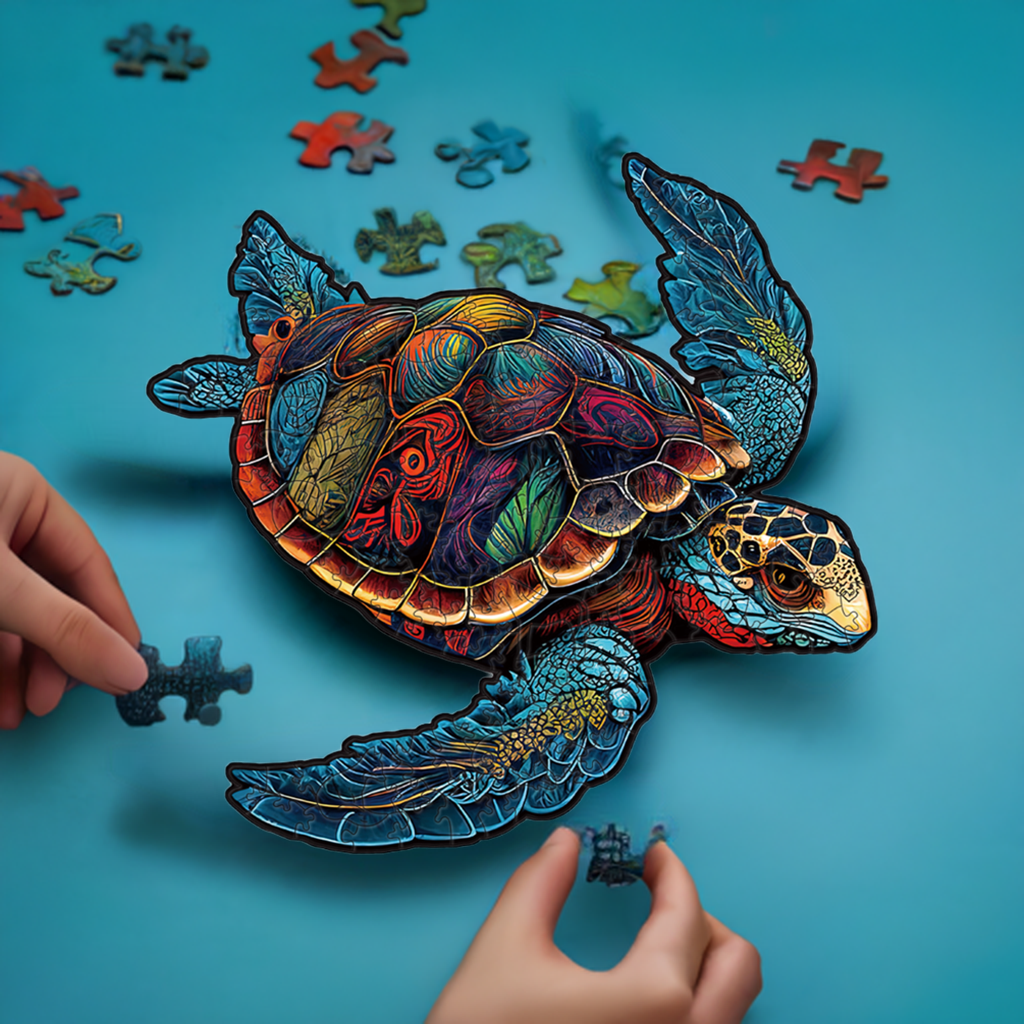 Sea Turtle Wooden Jigsaw Puzzle for Adults - Large 150 Pieces - 11.7 in x 16.5 in