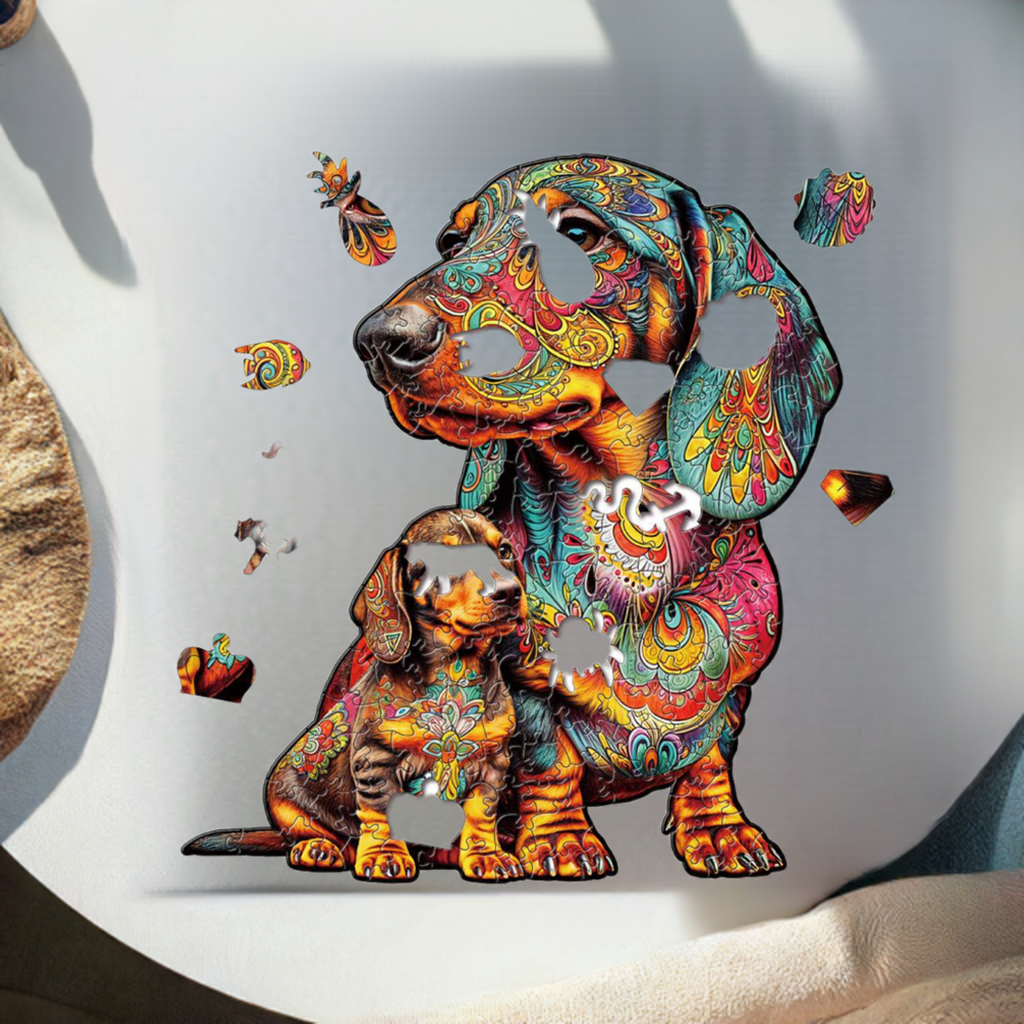 Dachshund Weiner Dog Wooden Jigsaw Puzzle for Adults - Large 150 Pieces - 11.7 in x 16.5 in